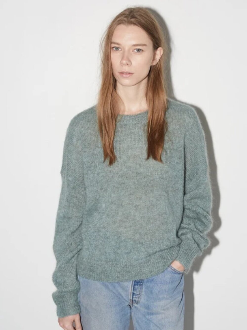 Isabel Marant Étoile Clifton Mohair Crewneck Sweater Blue/teal
